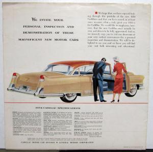 1954 Cadillac Series 62 75 Eldorado 60 Special Sales Brochure Original Folder