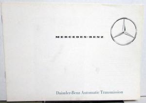 1963 Mercedes-Benz Daimler-Benz Automatic Transmission Sales Brochure P1014/3