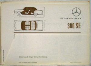 1964 Mercedes-Benz 300SE Sales Brochure P1007/4