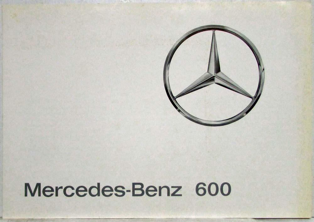 1964 Mercedes-Benz 600 Sales Folder P1132/1