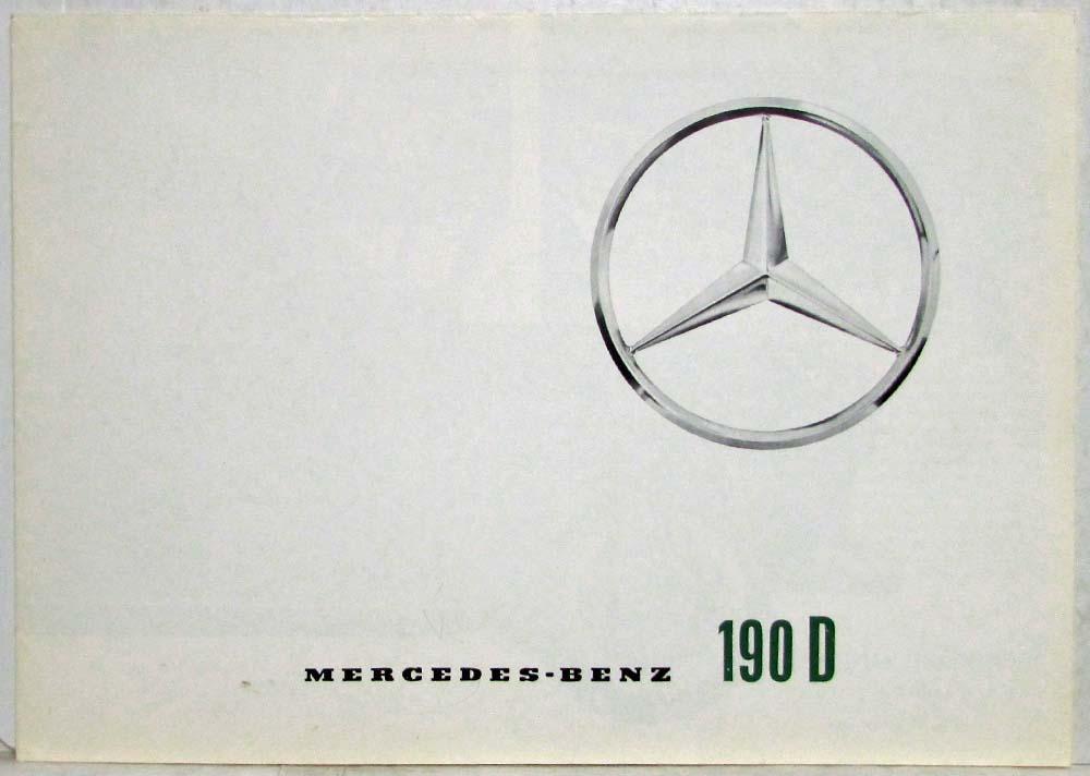 1964 Mercedes-Benz 190D Sales Brochure Large Folder with Spec Data Sheet P2233/5