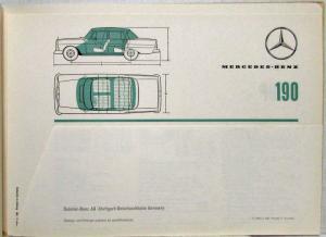 1965 Mercedes-Benz 190/190D Sales Brochure P1004/7