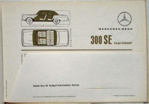 1965 Mercedes-Benz 300SE Coupe/Convertible Prestige Sales Brochure - French Text