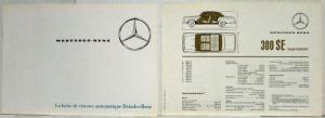 1965 Mercedes-Benz 300SE Coupe/Convertible Prestige Sales Brochure - French Text