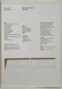 1966 Mercedes-Benz 300SEL Sales Brochure - French Text