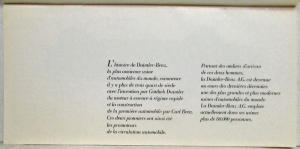 1967 Mercedes-Benz Voitures Sales Brochure - French Text