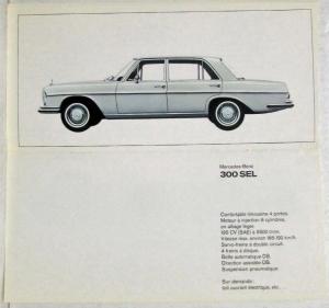 1967 Mercedes-Benz Voitures Sales Brochure - French Text