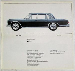 1967 Mercedes-Benz Voitures Sales Brochure - French Text