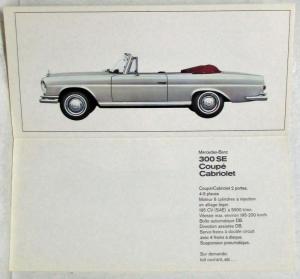 1967 Mercedes-Benz Voitures Sales Brochure - French Text