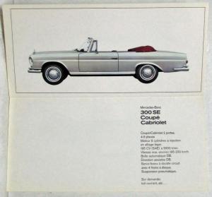 ORIGINAL* 1967 Mercedes Benz 230 S/SE Dealer Brochure - French Version