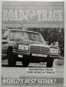 1973 Mercedes-Benz 450SE Road and Track Reprint Road Test Article Folder