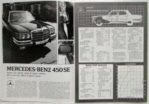1973 Mercedes-Benz 450SE Road and Track Reprint Road Test Article Folder