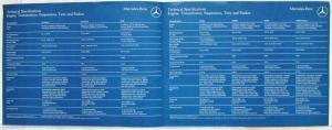 1977 Mercedes-Benz Specifications Sales Folder