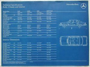 1977 Mercedes-Benz Specifications Sales Folder