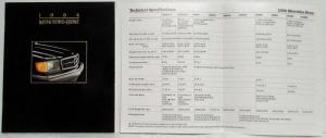 1984 Mercedes-Benz Small Full-Line Sales Brochure with Standards/Spec Sheet