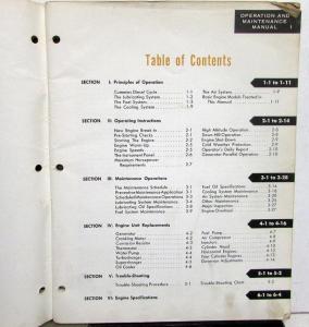 1960 Cummins H & NH Series Diesel Engines Operation & Maintenance Owners Manual