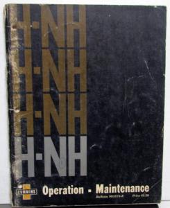 1962 Cummins H & NH Series Diesel Engines Operation & Maintenance Owners Manual