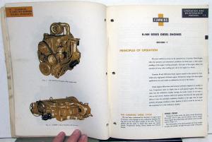 1962 Cummins H & NH Series Diesel Engines Operation & Maintenance Owners Manual