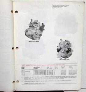 1968 Cummins H NH NT Series Diesel Engines Operation & Maintenance Owners Manual