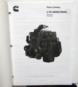 1996 Cummins L10-280G/300G Parts Catalog Book Natural Gas Transit Bus