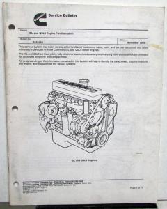 1999 Cummins ISL & QSL9 Diesel Engines Service Bulletin Manual 3666484