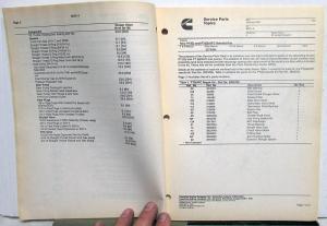 1995 Cummins Diesel Engines Service Parts Topics & Repair Times Manual January