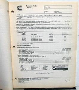 1995 Cummins Diesel Engines Service Parts Topics & Repair Times Manual January