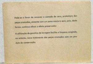 1962 Mercedes-Benz Protective Measures for Chrome Parts Folder - German Text