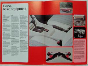 1979 Mercedes-Benz 450SL Basic Equipment and Specifications Folder - UK Market