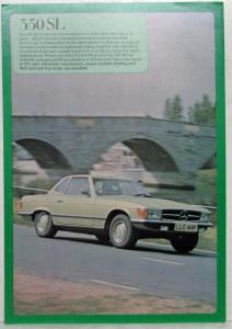 1979 Mercedes-Benz 350SL Basic Equipment and Specifications Folder - UK Market