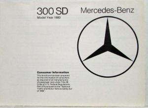 1980 Mercedes-Benz 300SD Consumer Information Brochure