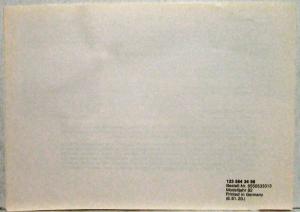1982 Mercedes-Benz 300D Turbo Diesel Consumer Information Brochure