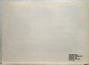 1982 Mercedes-Benz 300SD Turbo Diesel Consumer Information Brochure