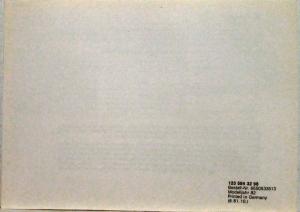 1982 Mercedes-Benz 300TD Turbo Diesel Consumer Information Brochure