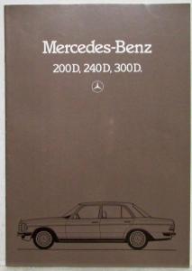 1982 Mercedes-Benz 200D 240D 300D Sales Brochure - German Text