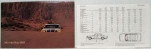 1982 Mercedes-Benz Small Flip-Up Full-Line Sales Brochure with Spec Sheet