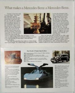 1982 Mercedes-Benz Small Flip-Up Full-Line Sales Brochure with Spec Sheet