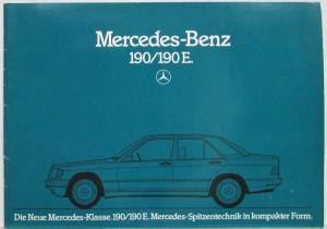 1983 Mercedes-Benz 190/190E Sales Brochure - German Text