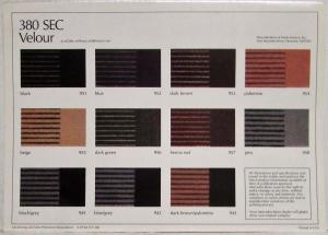 1983 Mercedes-Benz Dealer Sales Brochure Interior Options MB-Tex Leather Velour