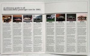 1983 Mercedes-Benz Full Line Small Sales Brochure with Spec Dimensions Sheet