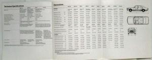 1984 Mercedes-Benz Specifications Folder