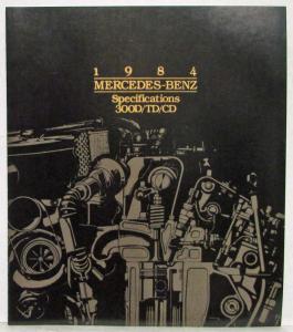 1984 Mercedes-Benz 300D/TD/CD Specifications Folder