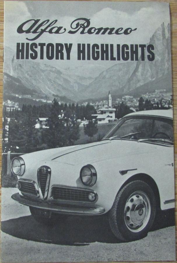 1962 Alfa Romeo History Highlights Racing ORIGINAL Booklet