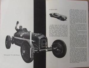 1962 Alfa Romeo History Highlights Racing ORIGINAL Booklet