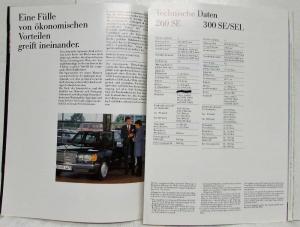 1986 Mercedes-Benz New S-Class Range Sales Brochure - German Text