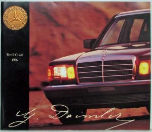 1986 Mercedes-Benz S-Class Sales Brochure with Specifications Folder