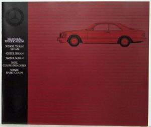 1986 Mercedes-Benz S-Class Sales Brochure with Specifications Folder
