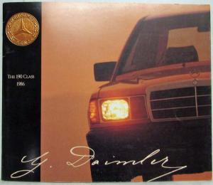 1986 Mercedes-Benz 190 Class Sales Brochure with Specifications Folder