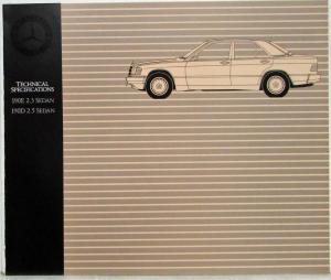 1986 Mercedes-Benz 190 Class Sales Brochure with Specifications Folder