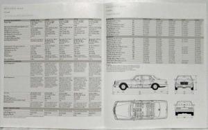 1987 Mercedes-Benz Technical Specifications for S-Class Brochure